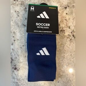New With Tags Unisex Size Medium Adidas Arch and Ankle Comp Navy Blue Socks